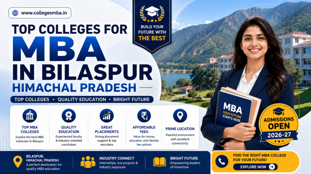 Top MBA colleges near Bilaspur Himachal Pradesh comparison table with fees