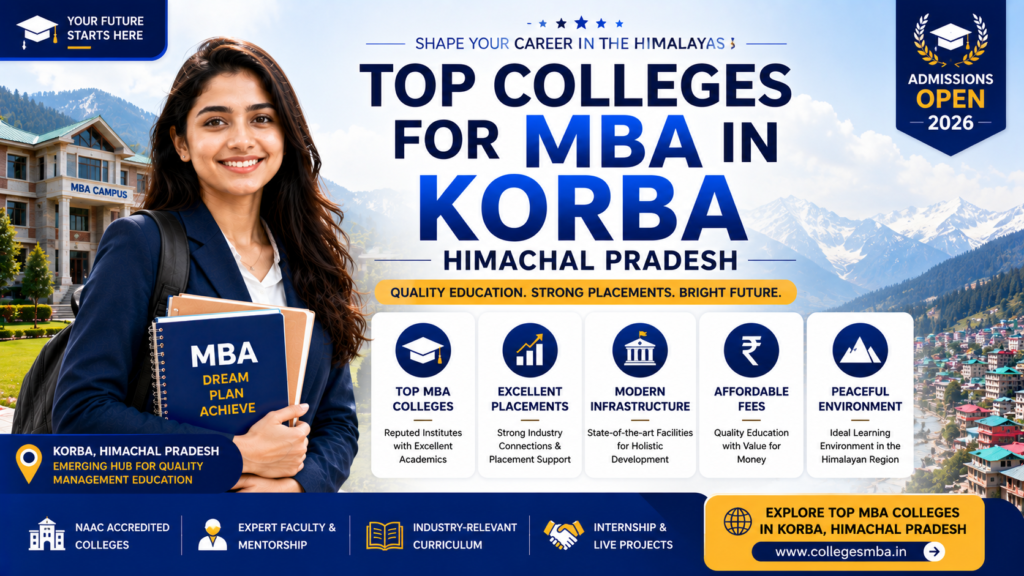 Top MBA colleges near Korba and Bilaspur comparison table with fees
