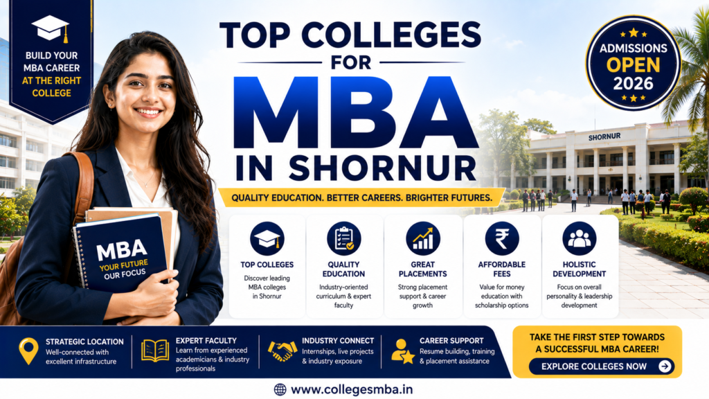 Top MBA colleges near Shornur and Palakkad comparison table with fees