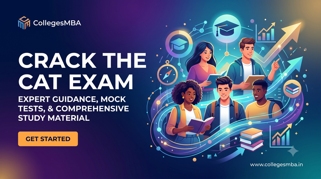 Infographic showing CAT 2026 exam pattern, sections, and syllabus